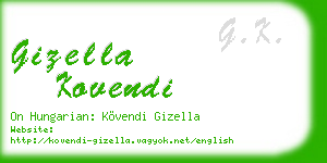 gizella kovendi business card